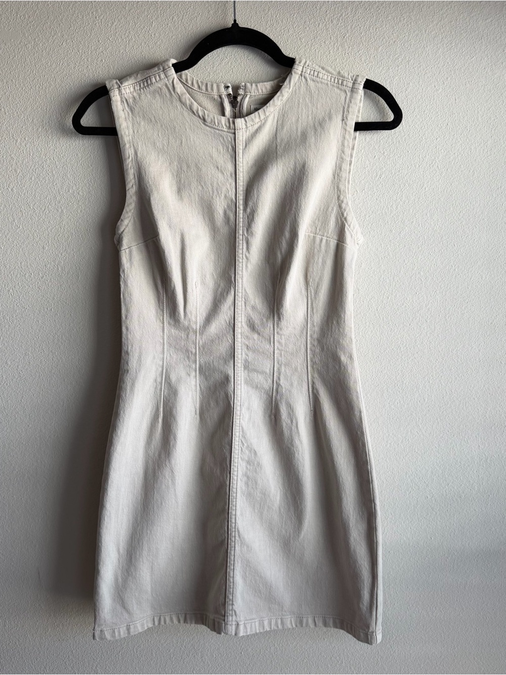 Abercrombie & Fitch Beige Denim Sleeveless Mini Dress